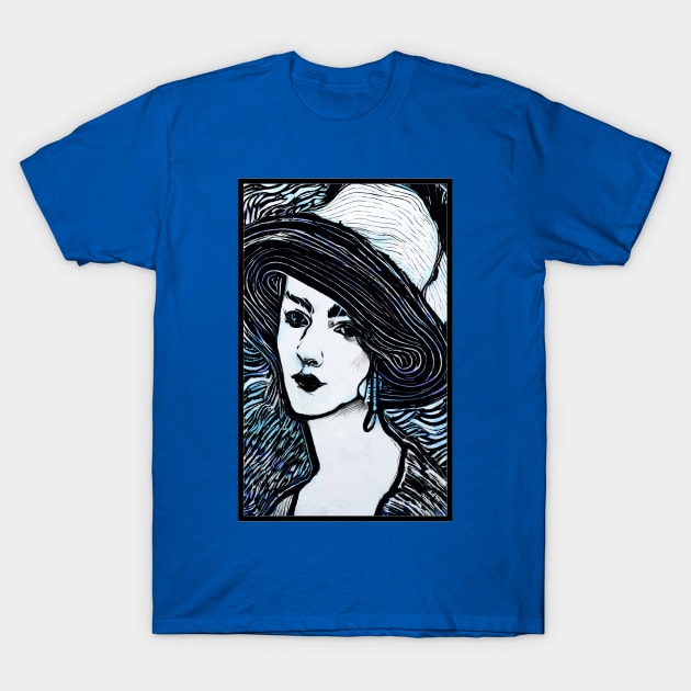 Her Summer Hat On A Rainy Day T-Shirt by cannibaljp